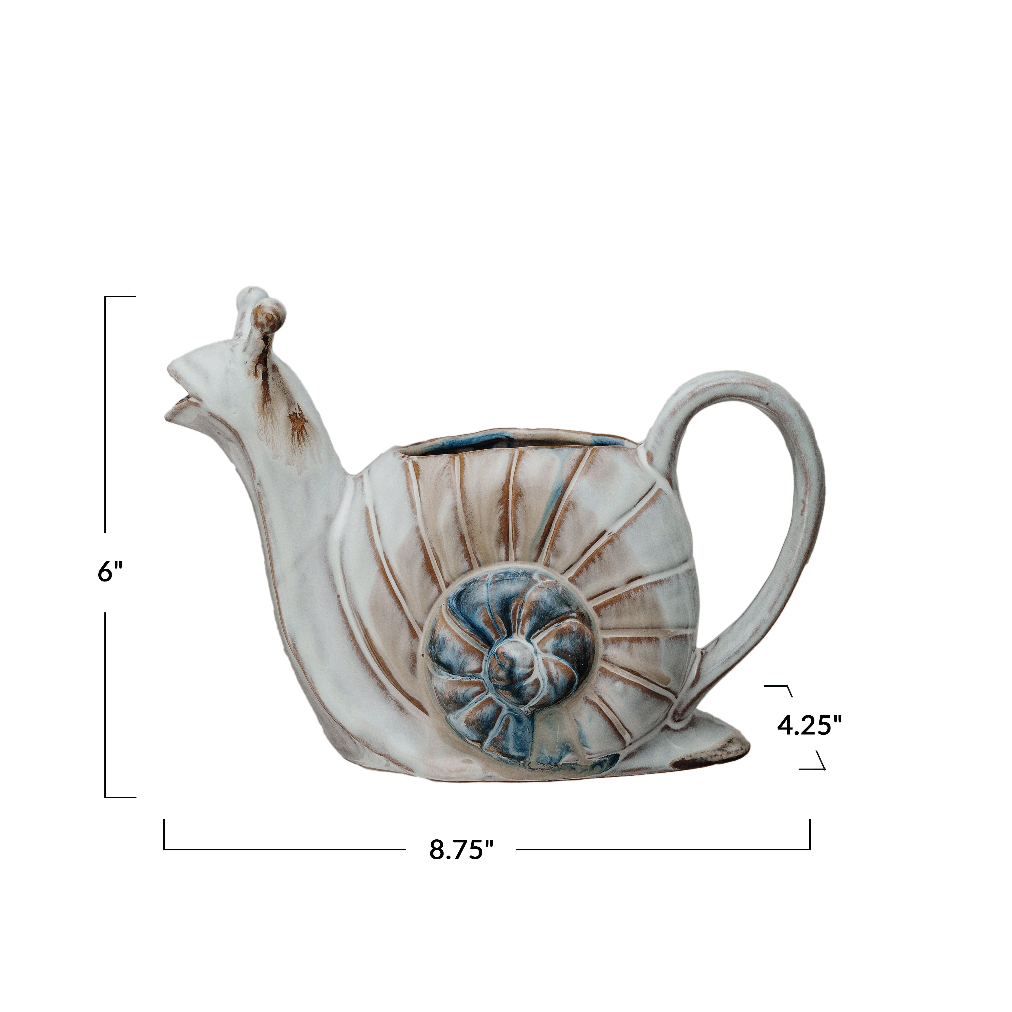 Multicolor Snail Shaped Stoneware Watering Can